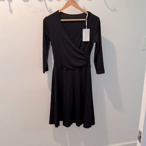 Garnet Hill Brianna Black Dress with 3/4 sleeves